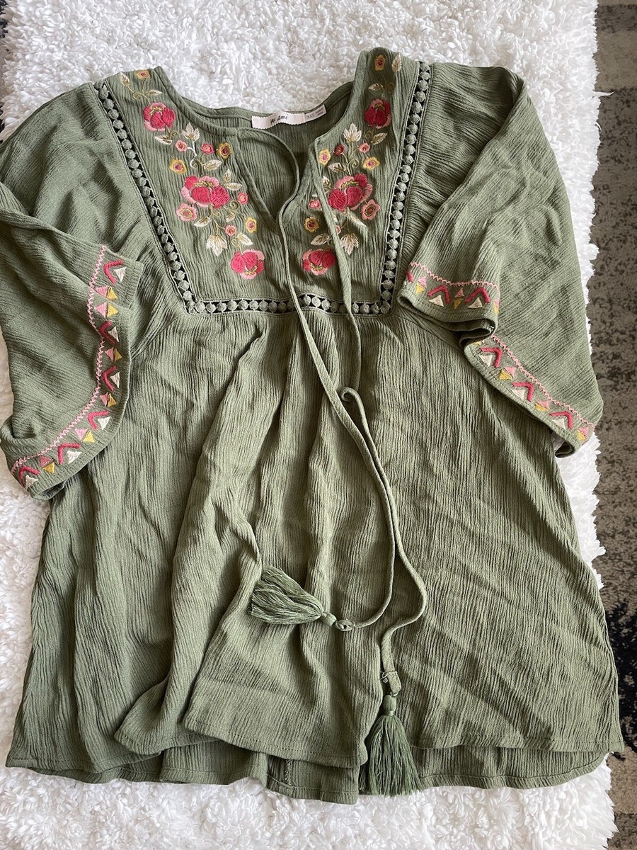 mi-ami♡ Mi Ami women's sz. XXS green v neck flow top. Pretty, roomy | eBay
