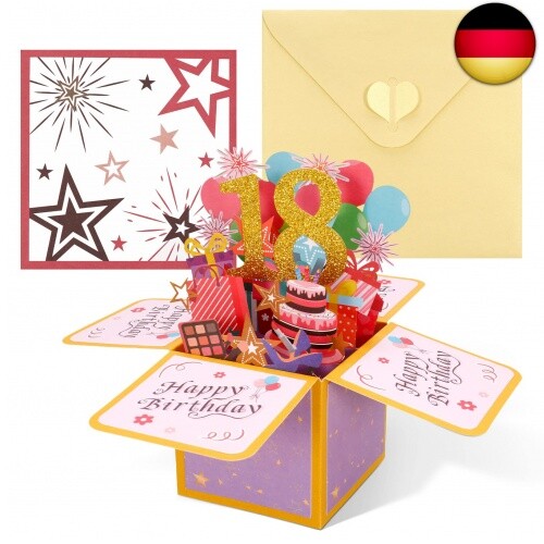 Geburtstagskarte,3D Pop Up Karte Geburtstag Pop Up Grußkarten Glückwünsche Ge