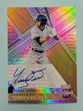 2018 Panini Elite Extra Yordys Valdes Auto Purple Aspirations #63 Card /100