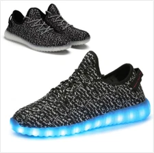 Unisex 7 LED Light Lace Up Luminous Shoes Sneaker Sportswear USB Rechargeable