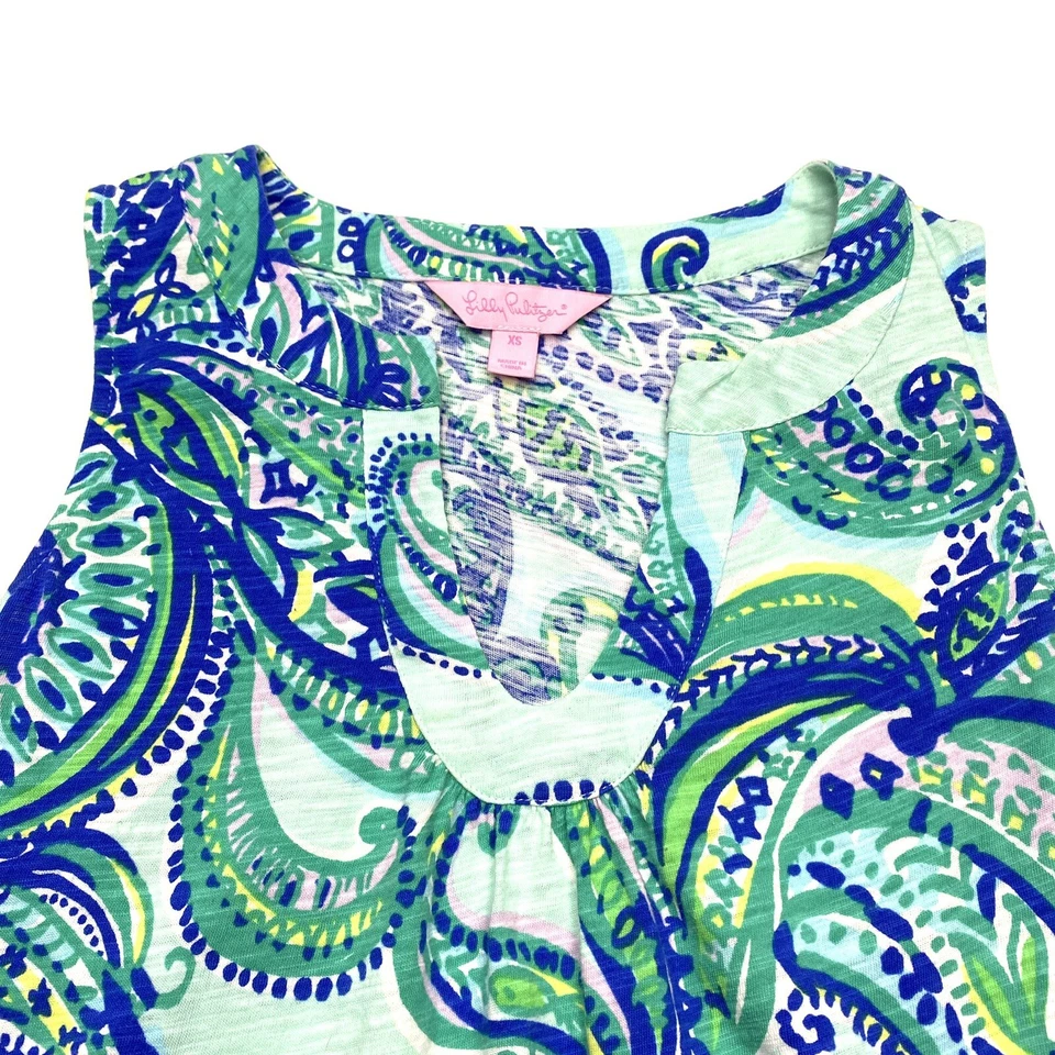 Camiseta sin mangas Lilly Pulitzer extra pequeña azul mantenerla actual junto a la piscina azul marlow Foto 3 de 4