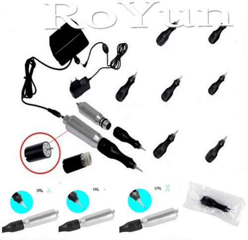 RoYun 12V Aluminium Rotary Tattoo Permanent Makeup Machine Pen Gun 15 Needle Kit - product listing photo