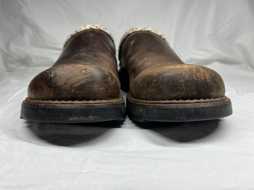 Simple Santa Barbara Chunky Leather Clogs Women's 12 Braided Trim Vintage 90s - Picture 10 of 18