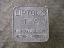 LIPTON'S TEA Tin/Metal Lipton Planter Ceylon Advertising  Approx 4" x 3" Vintage