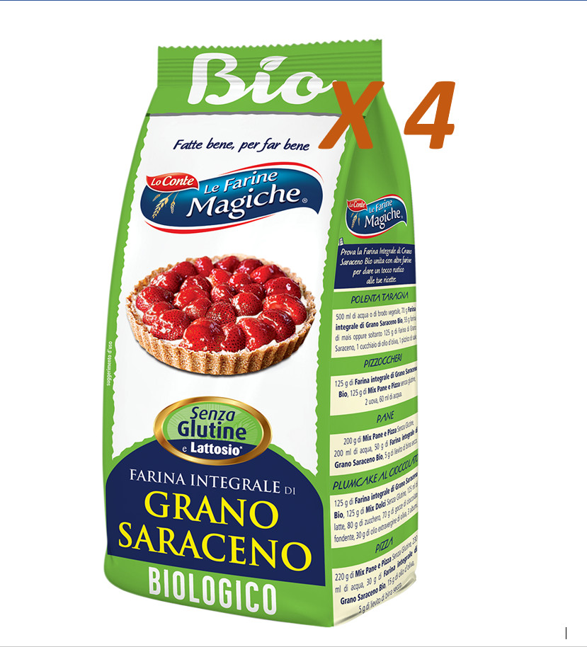 2 KG Flours Magickal LO CONTE Mix of Flour Buckwheat Gluten Free 4x500