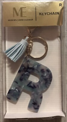 Keychain Letter R By Modern Expressions Brand New Blue Stone | eBay