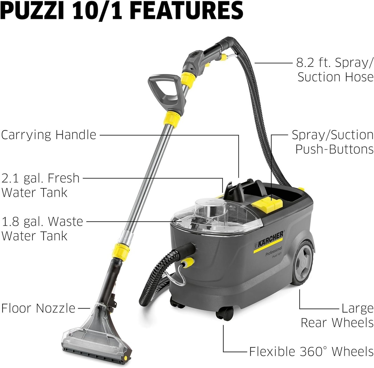 KARCHER CARPET CLEANER PUZZI 10/1 Carpet Extractor 110 Volt USA