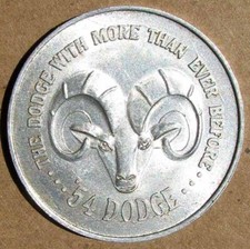 RARE ORIGINAL NOS 1954 DODGE ADVERTISING TOKEN or MEDAL L@@K #AA460