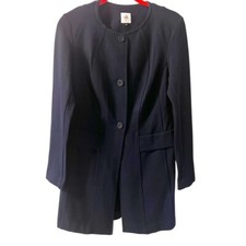 CAbi Navy Blue Long Blazer Jacket XS Career Nautical Classic Preppy Capsule