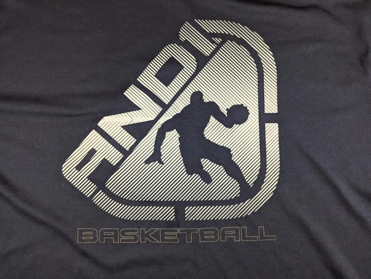 ウェア and1 AND1 Basketball Shirt Men's Sx 2X Navy Blue Short Sleeve
