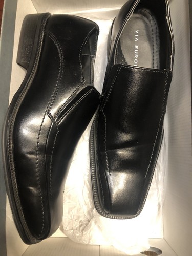 Via Europa Black Dress Shoes - Size 9 
