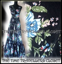 Kate Moss Topshop Navy Blue Pink Green Chiffon Floral Tiered Maxi Dress UK 8 36