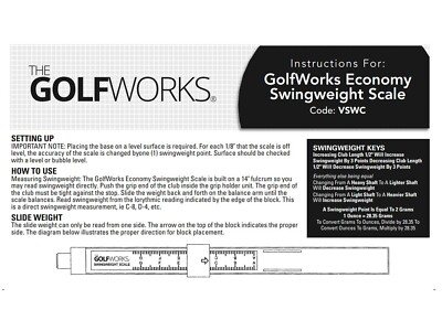 GolfWorks Economy Golf Club Swingweight Swing Weight Scale - with