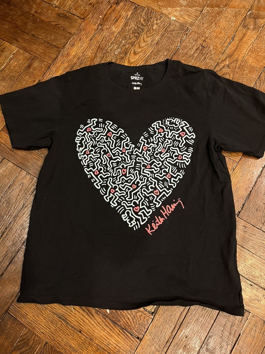 Keith Haring Heart Black T Shirt | eBay