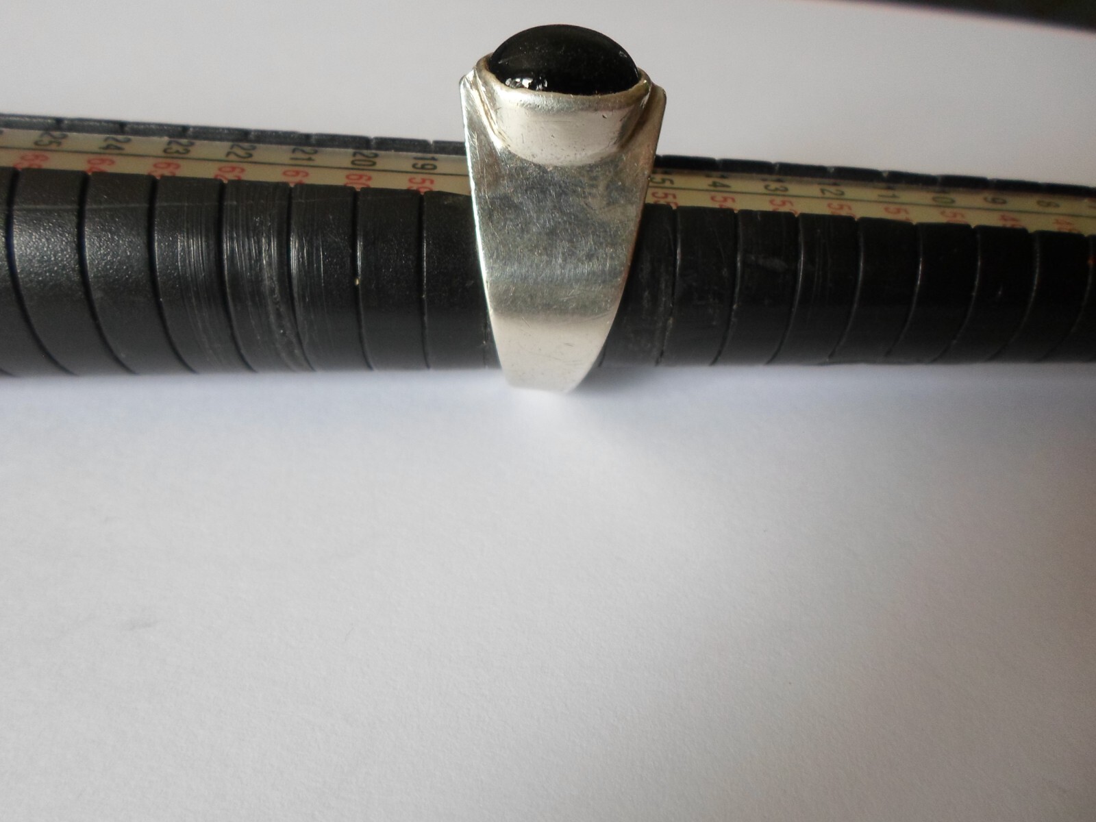solid silver ring, black cabochon, size 57 - image 5