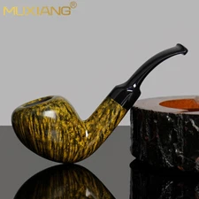 MUXIANG Smooth Fleur Pipe Briar Wooden Tobacco Pipe Handmade Freehand Pipe 