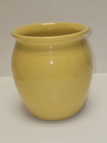 Rare Vintage Bybee Pottery Yellow Canister Jar Handcrafted Kentucky USA