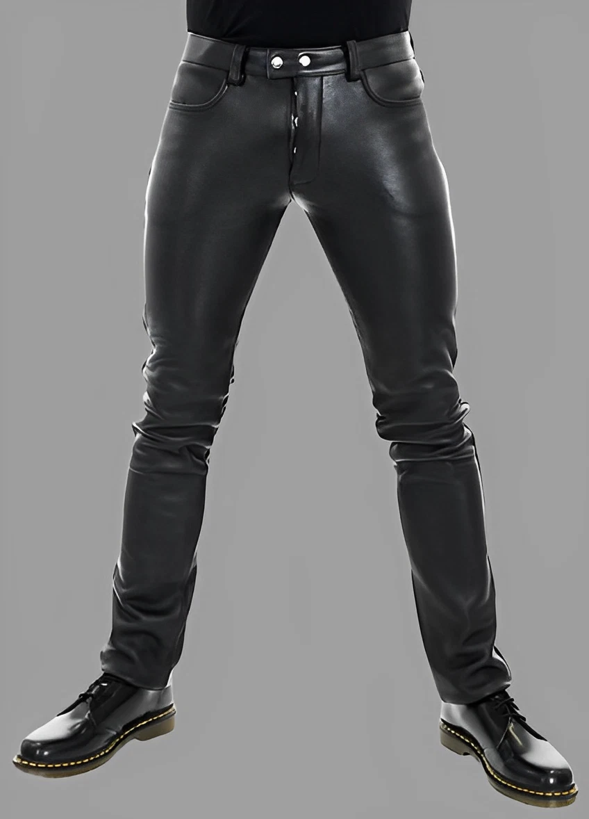 Mens leather deals trousers uk