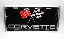 Licensed GM CHEVY CHEVROLET CORVETTE 3D EMBOSSED METAL CAR NOVELTY LICENSE PLATE
