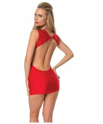 open lace back dress Moonlit Night Ruffle Strap Cut-Out Back Dress Red main image 0