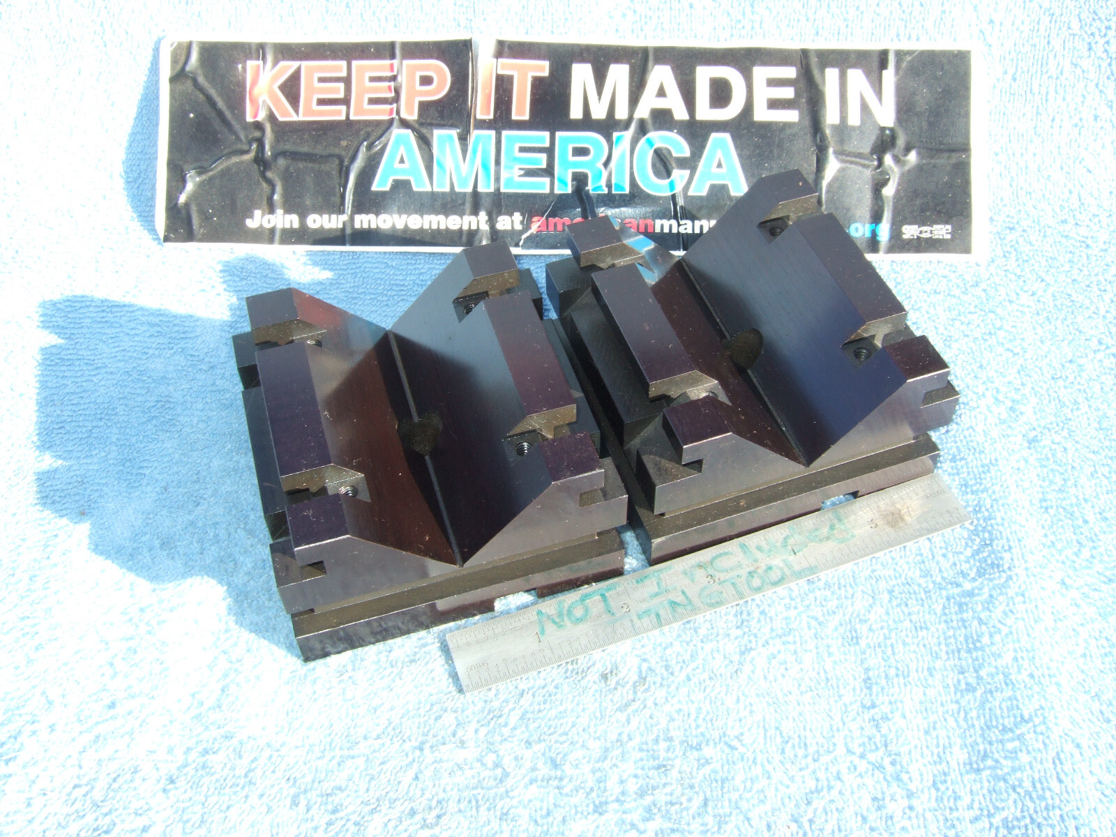 V BLOCK SET NOS USA TOOLMAKER MADE FOR YOUR BRIDGPORT MACHINIST VINTAGE OLD TOOL
