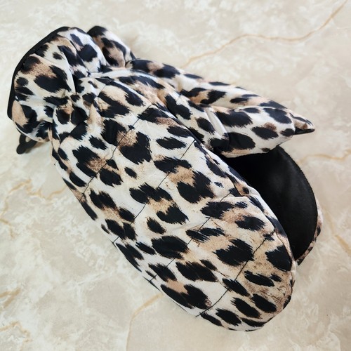 Echo New York S/M Women's Mittens Winter Animal Print Black Brown New - Picture 8 of 8