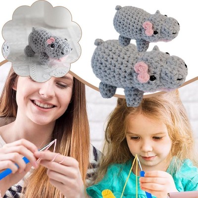 Cute Fashionable Handmade Hippo Crochet Knitted Cartoon New Ornaments M4 G9C1