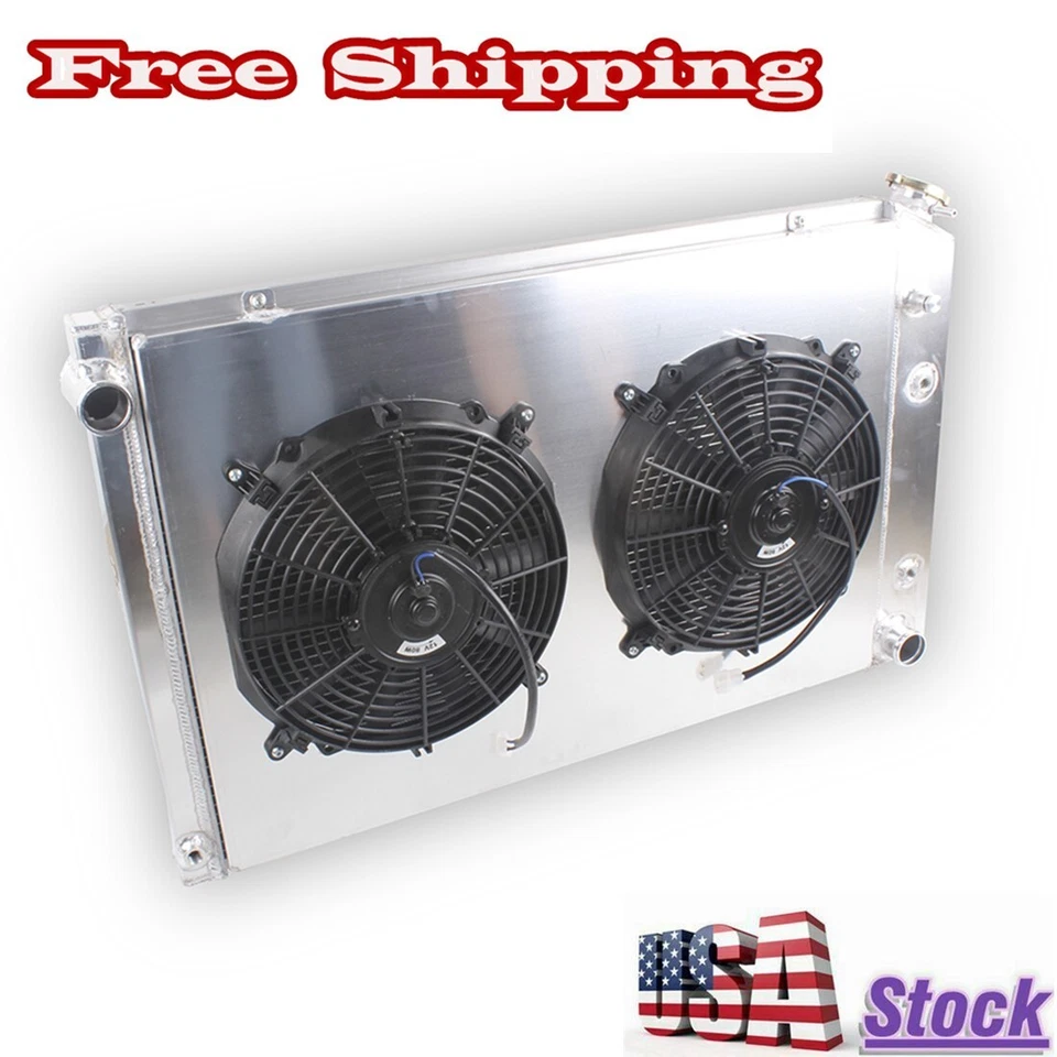4Row 28" Radiator&Fan For 1973-1987 Chevy C10 C20 C30 K10 GMC C2500 K3500 CC716 - Image 2 of 4