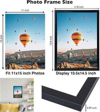 11X15 Black Picture Frame Set of 2, Horizontal and Vertical Formats for Wall Han