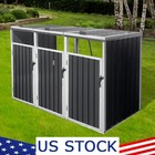 New ListingGarbage Bin Shed Stores 3 Trash Cans Metal Outdoor Bin Shed for Garbage Storage