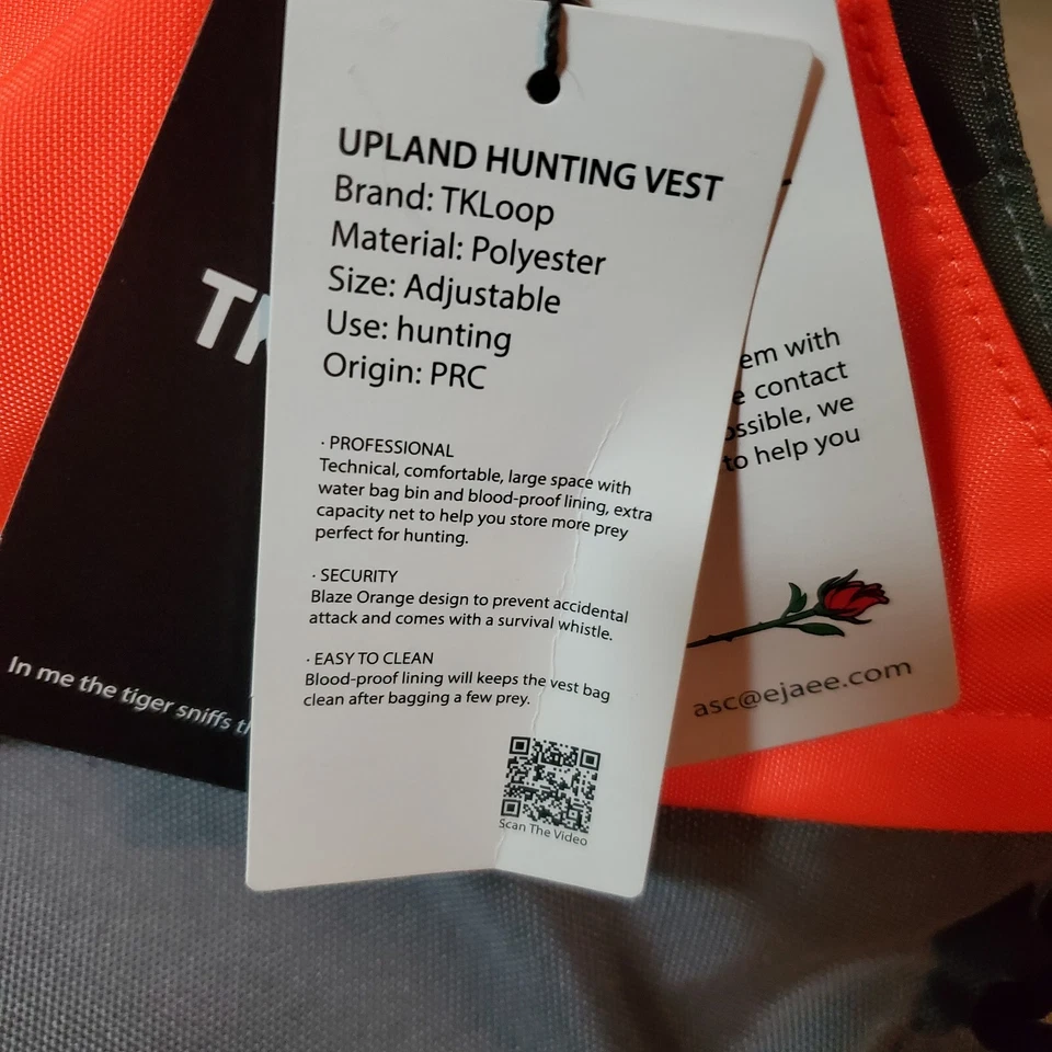  NWT Upland Hunting Vest Pheasant Upland Outdoor New Grey Orange - Image 3 of 4