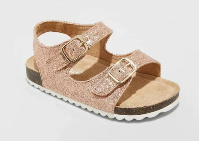 gold footbed sandals
