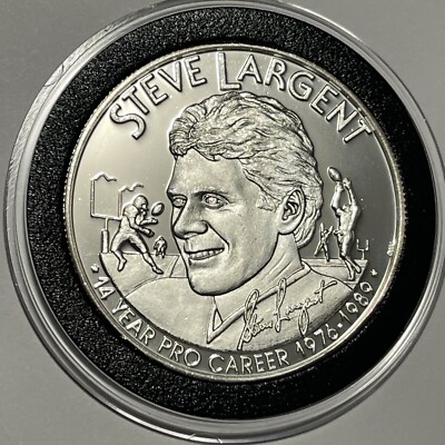 Steve Largent Seattle Seahawks NFL Rare Proof Coin 1 Troy Oz .999