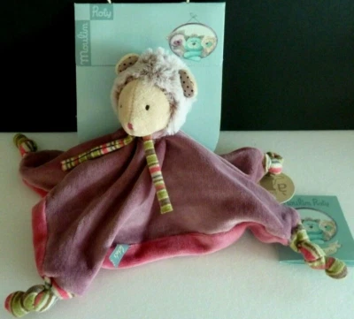 *. DOUDOU PLAT MOULIN ROTY LES PACHATS SOURIS PARME ECRU ROSE VIOLET 100 % NEUF - Photo 1/4