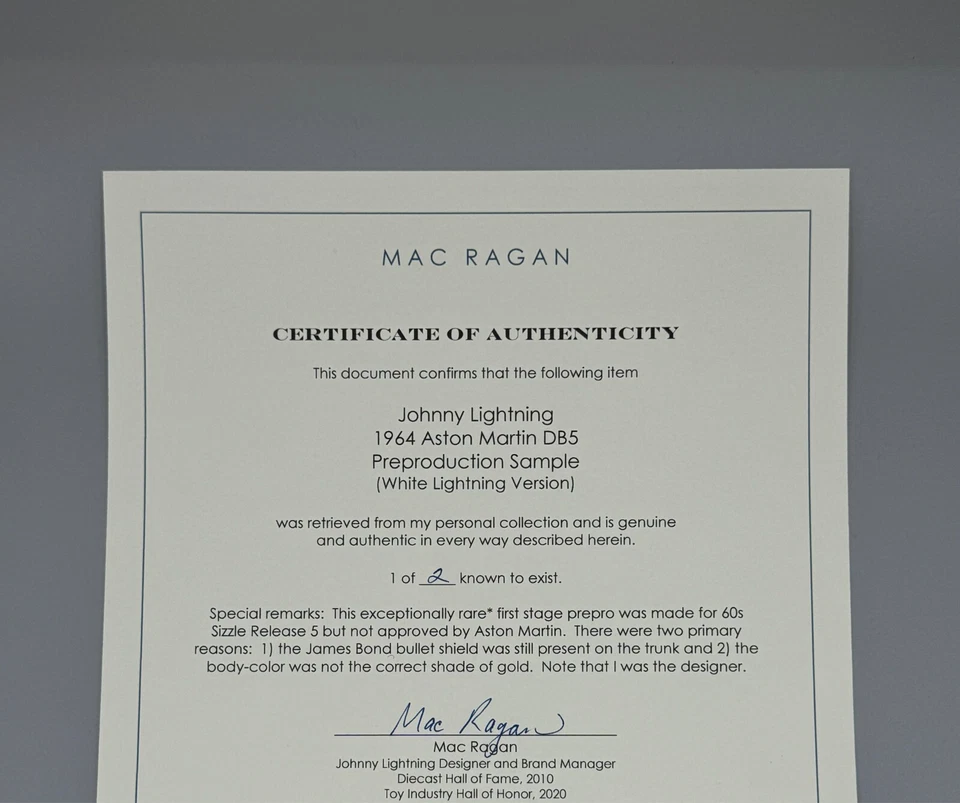 Johnny WHITE Lightning Sixties Sizzle R5 Aston Martin DB5 James Bond PROTÓTIPO - Imagem 4 de 4