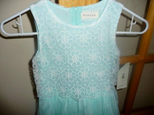 NWT CUTE GIRL DRESS SZ 5 PRINCESS STYLE LOVELY DECORATED WHITE/LIGHT GREEN
