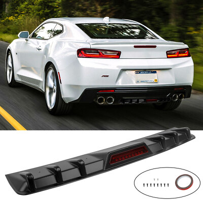 For Chevy Camaro RS LT SS Rear Bumper Diffuser Matte Black Lip Spoiler Splitter