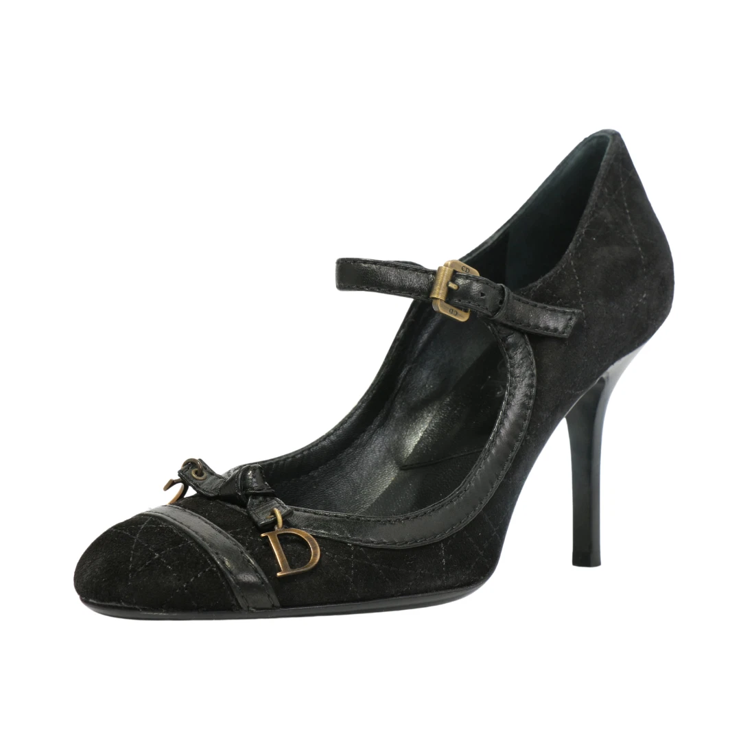 CHRISTIAN DIOR   Escarpins garniture cuir daim Mary Jane   Taille UK3/FR36