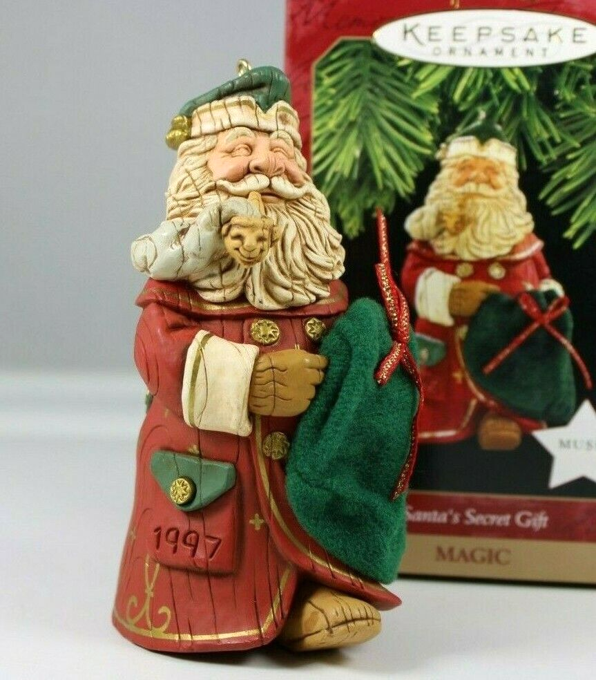 Vintage 1997 Hallmark Keepsake Old World Santas Secret Gift Magic Music Ornament