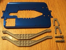 Fits Traxxas 4910 2.5 T-Maxx Blue Aluminum Chassis Plate Braces Servo Mount