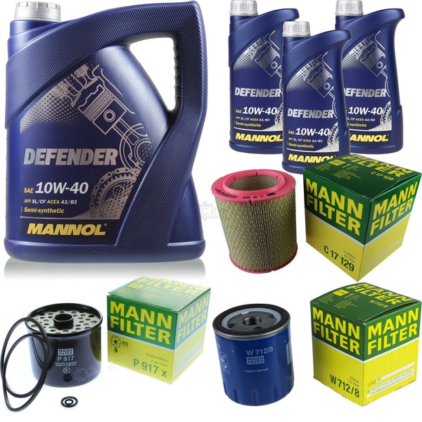 MANN-FILTER Inspektionspaket 8L Mannol Defender 10W-40 FüR Peugeot Boxer-image