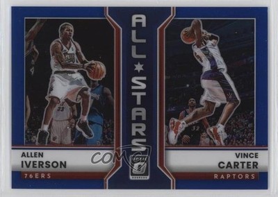 2022 Donruss Optic All-Stars Blue Prizm 49/49 Allen Iverson Vince Carter HOF 7y2