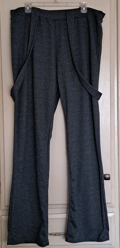 NY Invasion 3x Gray Suspender Pants Leggings Style Dress Pants