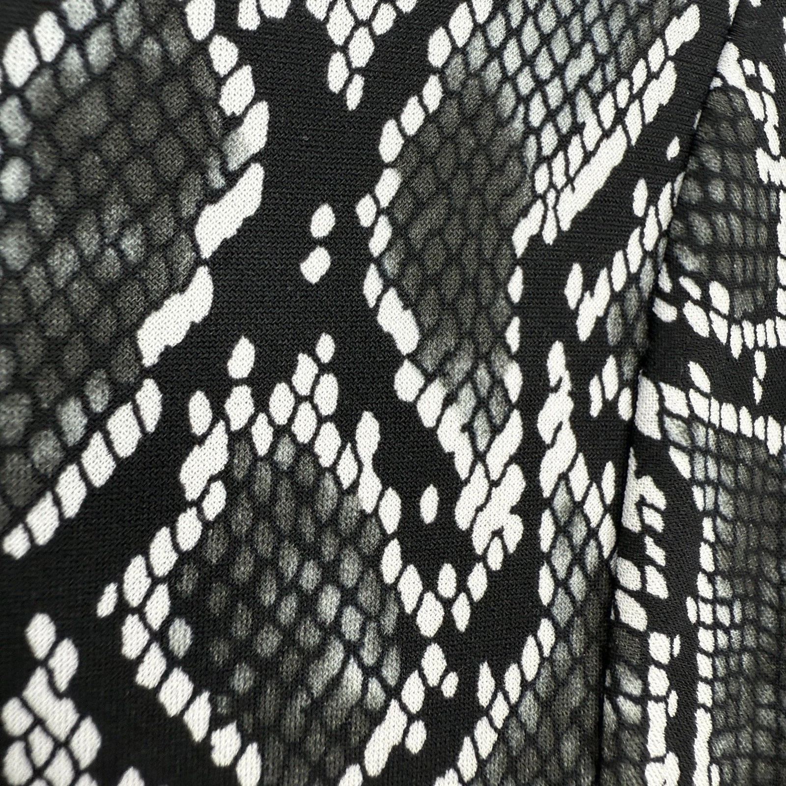 Abito a tubino Michael Kors taglia grande nero stampa animalier maglia aderente manica 3 4