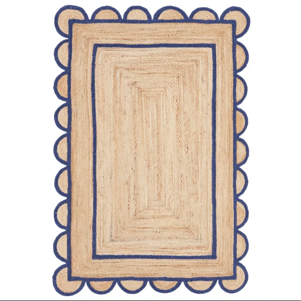 Handmade Braided Jute Rug 3x5 5x8 Natural Eco Friendly Carpet Rustic Room Decor - Image 3 of 4