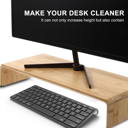 Monitor Stand Riser Rustic Brown Raiser Computer Screen Elevator - Afbeelding 2 van 12