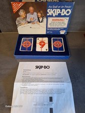 SKIP-BO Card Game by AMIGO in Blue Velvet Ticking COMPLETE EXCELLENT CONDITION RARE