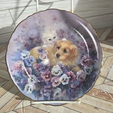 Piatto da collezione Golden Retriever Ragdoll 1994 Lily Chang Paws in The Posies