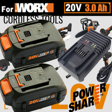 2PACK For Worx WA3575 20V PowerShare 2.0 Ah Battery / Charger 20 Volt WA3520