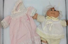VTG Coleco 1982 Cabbage Patch Preemie Baby Doll Green Eyes Yellow Gown & Bonnet